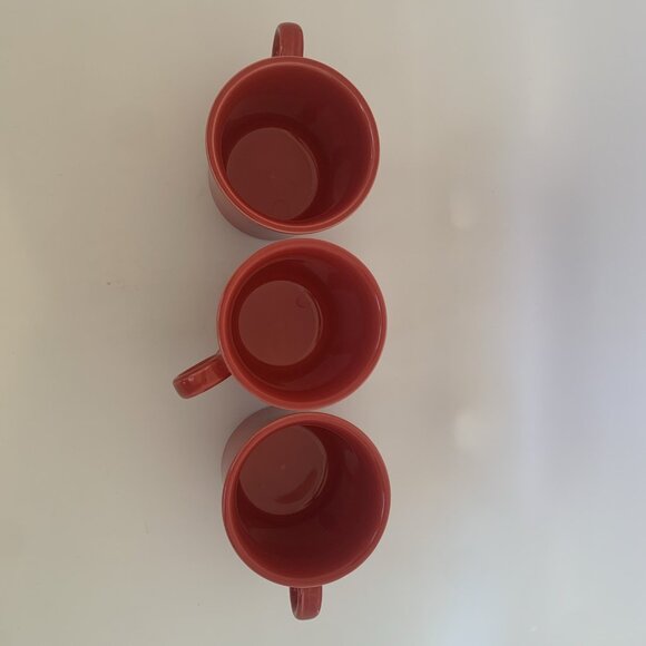 Set of 3 Fiestaware HLC O Ring Handle Coffee Mugs Cups Scarlet Red Homer USA - Picture 4 of 9